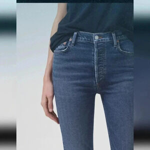 Agolde Women's High Rise Jeans - Dark Blue